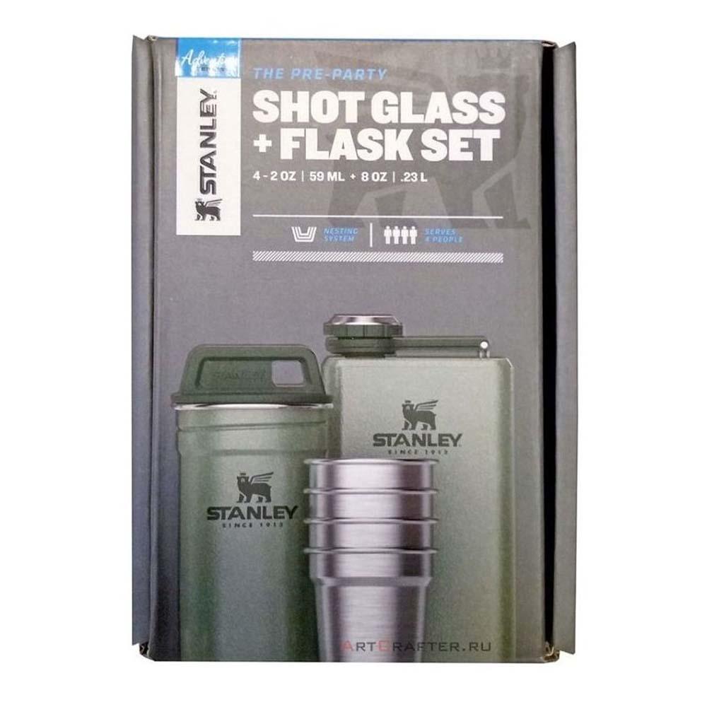 ست شات گلس و فلاسک استنلی - shot glass and flask set