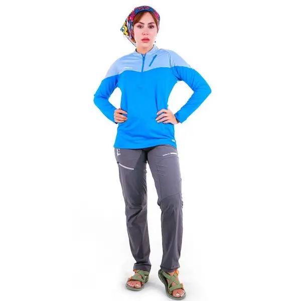 بلوز نیم زیپ تنفسی دو رنگ زنانه هیمالیا CW27